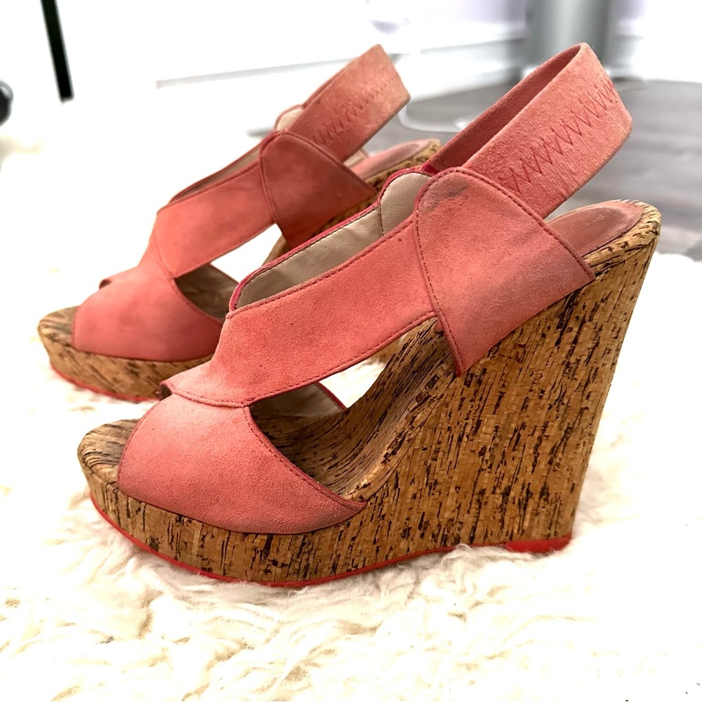 Pelle Moda Pink Wedge Sandals
